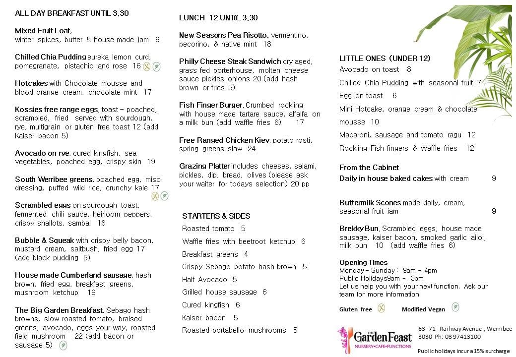 The Feasting Shed Winter menu The Feasting Shed Winter menu
