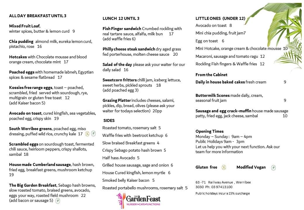 The Feasting Shed Winter menu The Feasting Shed Winter menu