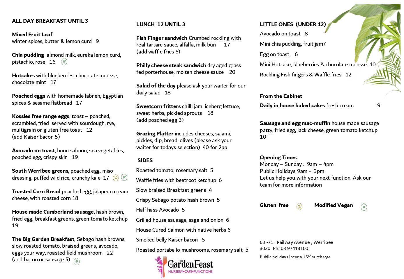 The Feasting Shed Winter menu The Feasting Shed Winter menu