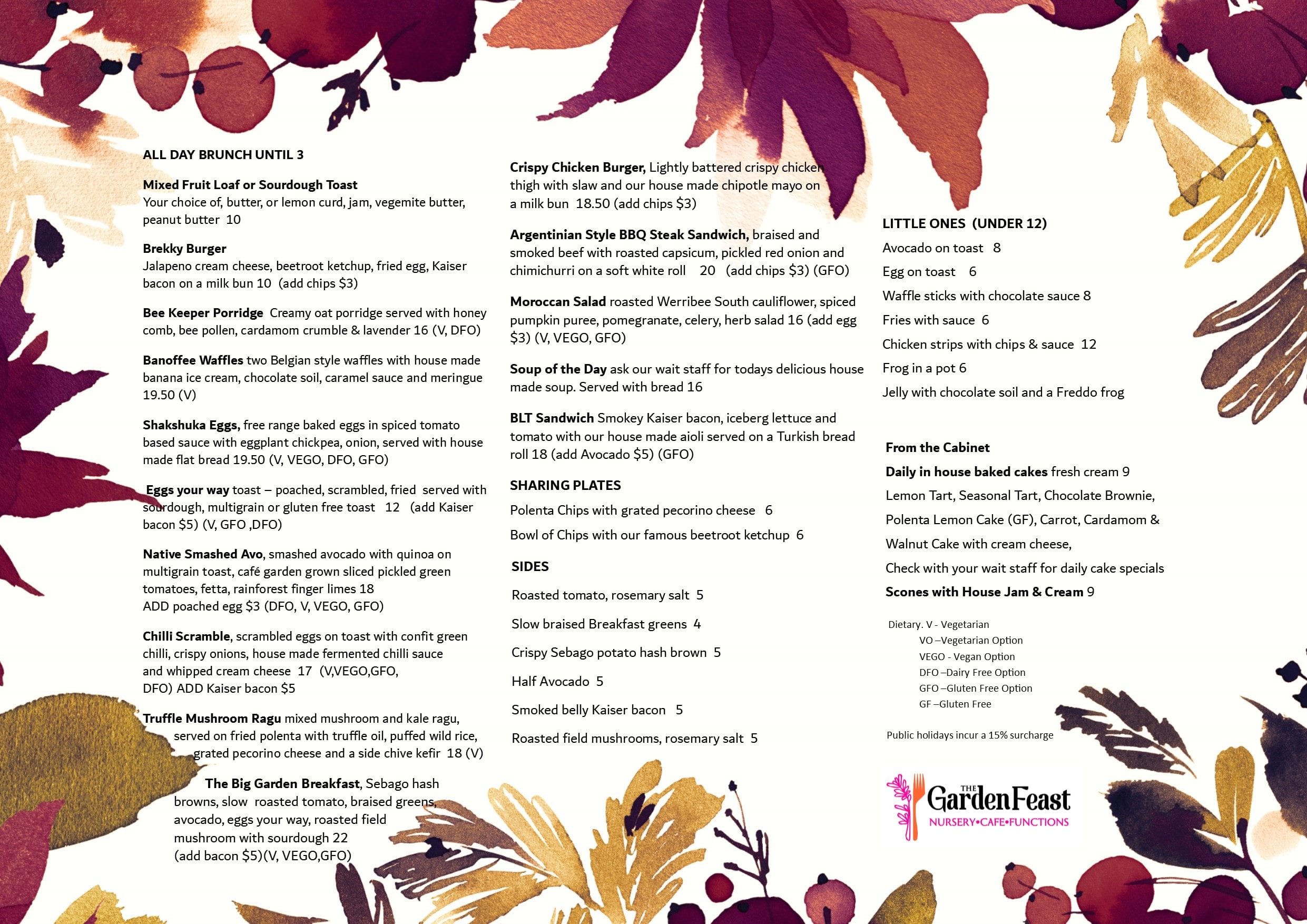 Garden Feast Autumn Menu Garden Feast Autumn Menu