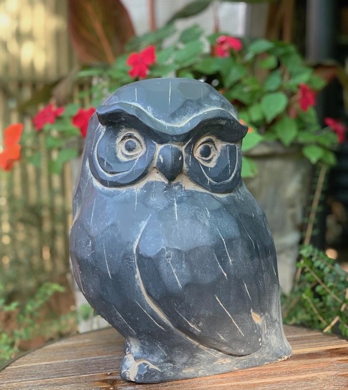 Owl – Charcoal Wood Finish | The Garden Feast