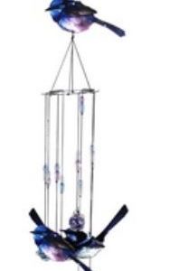 WIND CHIME BLUE WREN METAL 5PC