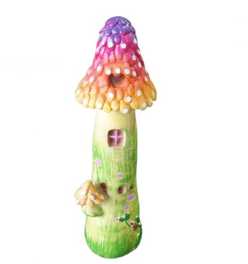 Fairy Garden House Tall Red / Orange