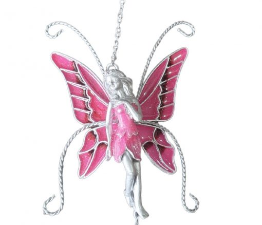 Windchime Fairy Pewter Pink