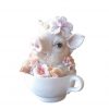 Floral Pig In Teacup 15cm - Image 2