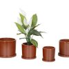 Pot Cylindrical Dark Brown - B