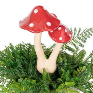 Mushroom Ceramic Red/white Double