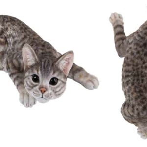 Climbing Cat Figurine Grey