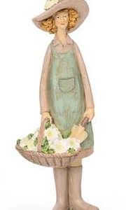 Lady Gardener With Basket Of Flowers