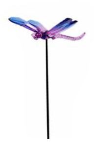 Dragonfly Stake Acrylic Crystal Purple-Blue