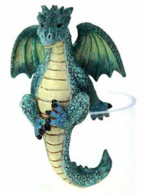 Pot Hanger Dragon Azurite Sitting