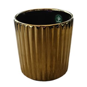 Pot Pax Line Cylinder Gold 16x17cm