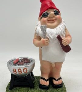 Naked Gnome Cooking On BBQ Red Hat 23cm