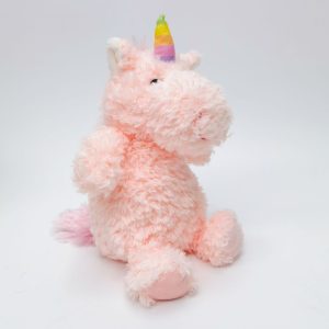 Curly Unicorn Soft Toy Pink & Red 18cm