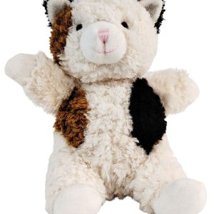 Curly Cat Soft Toy White & Brown 18cm