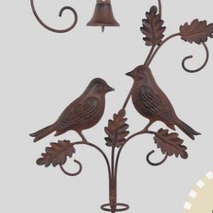 Rain Gauge Rustic Birds & Bell