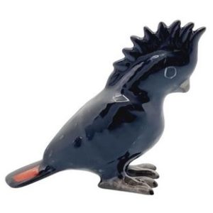 Mini Cockatoo Black Ceramic