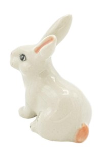 Mini Rabbit Sitting White - Pink Nose