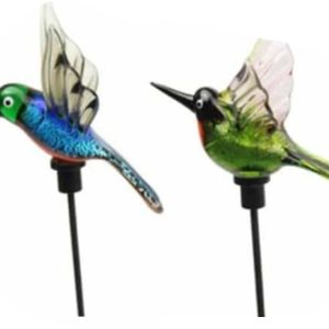 Hummigbird Glass Stake