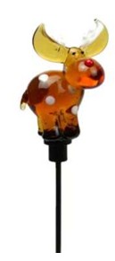 Reindeer Christmas Glass Stake