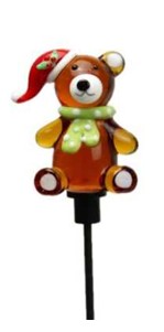Bear Christmas Glass Stake