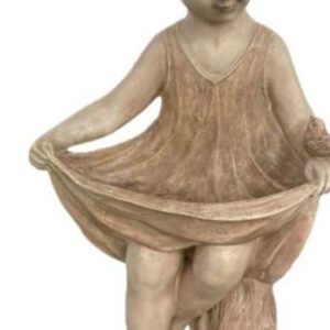 Statue Sweet Charlotte Sitting On Tree Stump