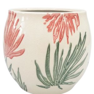 Pilbra Round Planter Red & Beige 18cm