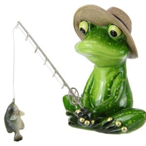 Frog Fishing With Hat Marble Finish 14cm