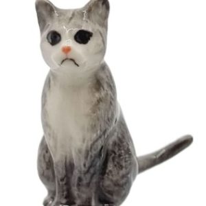 Mini Cat Sitting Grey