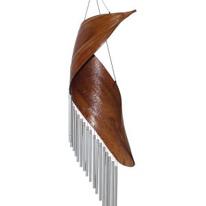 WIND CHIME SWIRLY BAMBOO LEAF BAMSWIWC