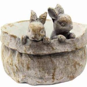 Pot Two Rabbits In Basket