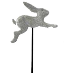 Hare On Stake Leaping Simply Whiite