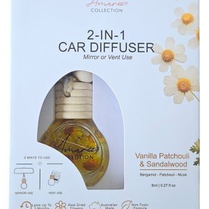 Car Diffuser Vanilla, Patchouli & Sandalwood (Bergamot / Patchouli / Musk) 8ml